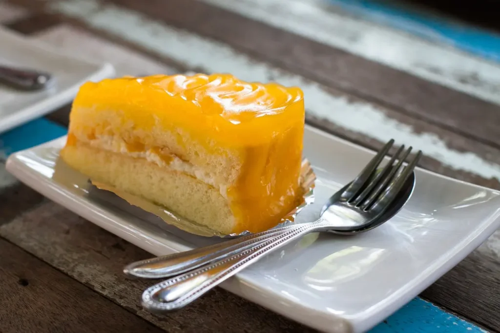 Mango Coconut Dream Cake - A Slice of a Tropical Contemporary.